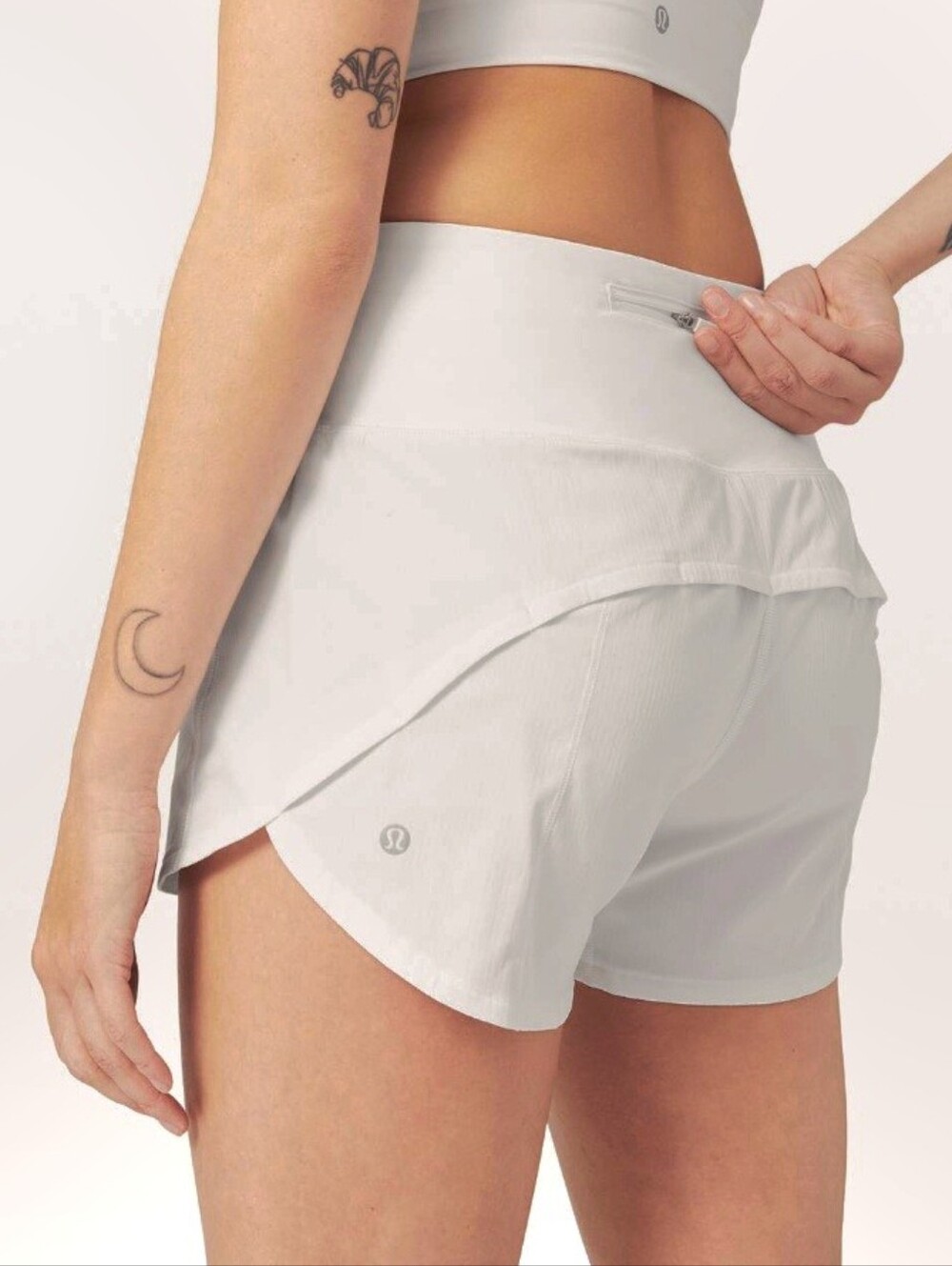 Lululemon Speed Up Short Long High-Rise. 3,5". Very Light Grey. 6. NO LINER.